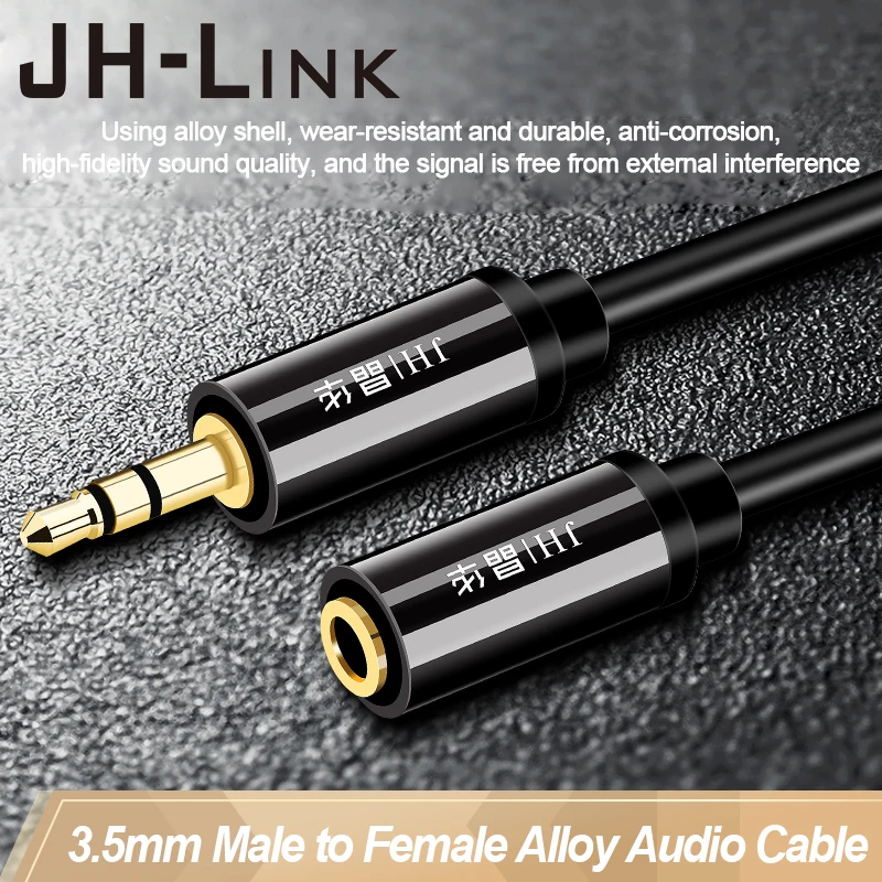 JH-LINK Audio Cable 3.5 MM Male To Female Jack Aux Cable Audio Four-pole Gold Plug Car Cord Phone Samsung Speaker
JH-LINK Audio Cable 3.5 MM Male To Female Jack Aux Cable Audio Four-pole Gold Plug Car Cord Phone Samsung Speaker
