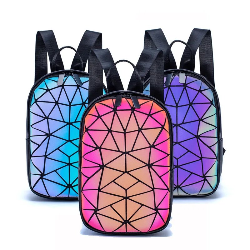 Luminous Backpack Women Small Geometric Backpack School Folding Female Holographic Backpacks Colorful Reflective School Bags
Luminous Backpack Women Small Geometric Backpack School Folding Female Holographic Backpacks Colorful Reflective School Bags