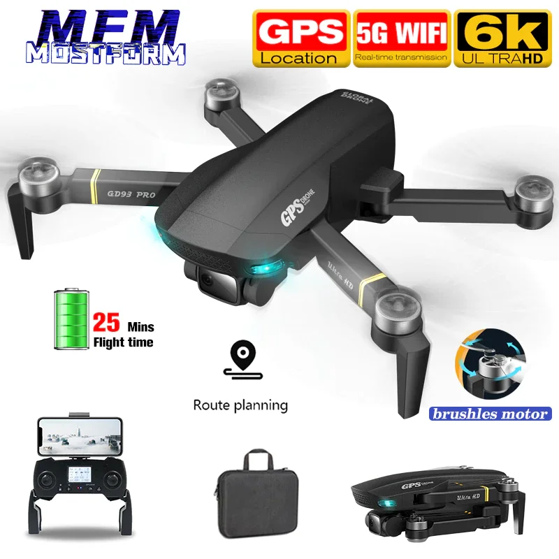 RC GPS Drone with Dual ESC Camera Self Stabilization 5G FPV 1KM 25mins Brushless RC Quadcopter Professional 6K Drones GD93 PRO
RC GPS Drone with Dual ESC Camera Self Stabilization 5G FPV 1KM 25mins Brushless RC Quadcopter Professional 6K Drones GD93 PRO