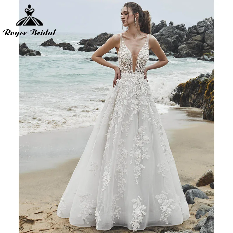 A Line Tank Beach Boho Wedding Dress Backless Deep V Neck Lace Appliques Sleeveless Court Train Wedding Gown Bridal Dresses 2022
A Line Tank Beach Boho Wedding Dress Backless Deep V Neck Lace Appliques Sleeveless Court Train Wedding Gown Bridal Dresses 2022