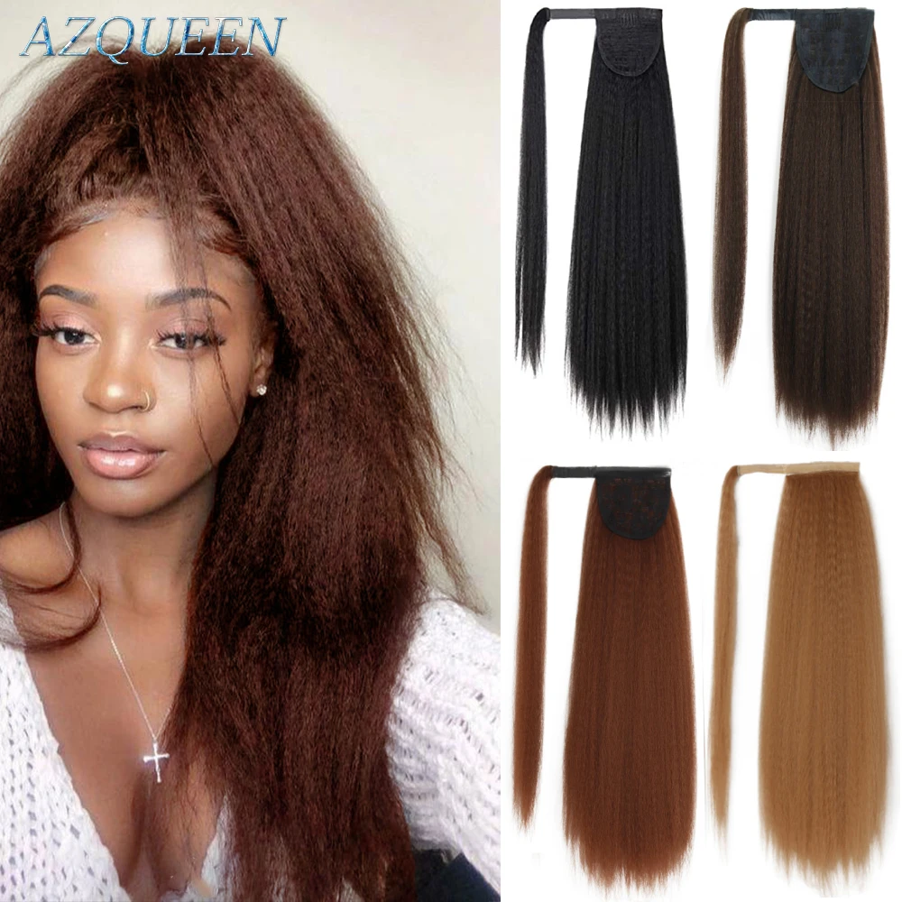 AZQUEEN Synthetic Ponytail Extension Afro Yaki Kinky Straight False Hair Clip in Magic Paste Hairpin Ponytail Black Women 24
AZQUEEN Synthetic Ponytail Extension Afro Yaki Kinky Straight False Hair Clip in Magic Paste Hairpin Ponytail Black Women 24