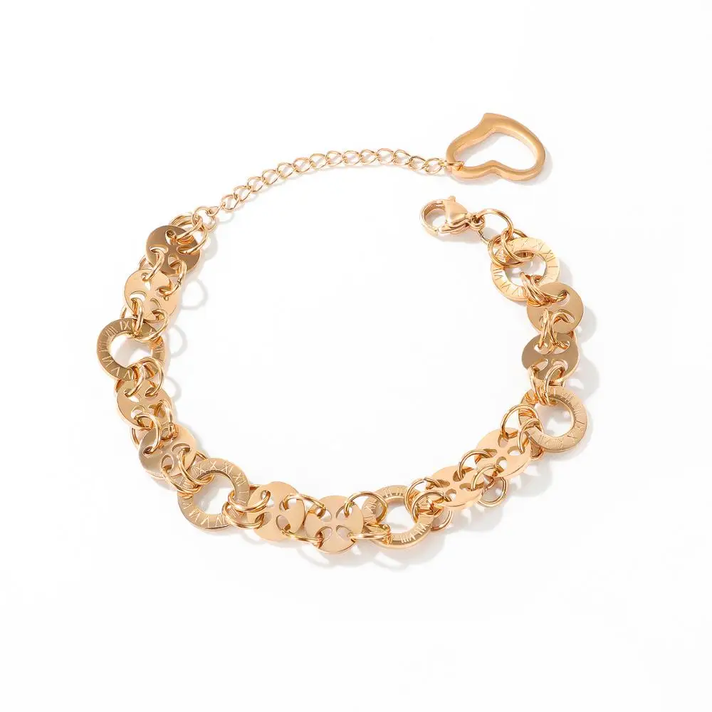 Hot women's gold heart shap roman numerals bracelets&bangles jewelry bracelet adjustable chain bracelet accessory femme
Hot women's gold heart shap roman numerals bracelets&bangles jewelry bracelet adjustable chain bracelet accessory femme