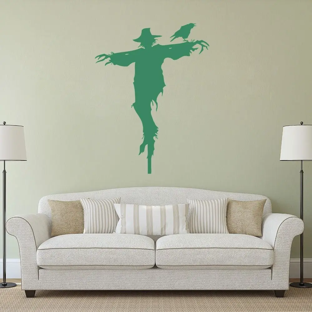 Scary Cartoon Scarecrow Decal Wall Art Geographical Sticker Home Living Room And Hotel Decoration Removable A002683 | Дом и сад