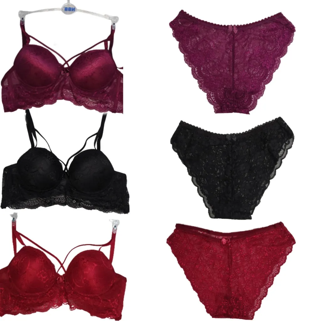 Padded Bra Panty Set Sexy Women Underwear Sets With Lace And Guipure Detailed Mid-String
Padded Bra Panty Set Sexy Women Underwear Sets With Lace And Guipure Detailed Mid-String