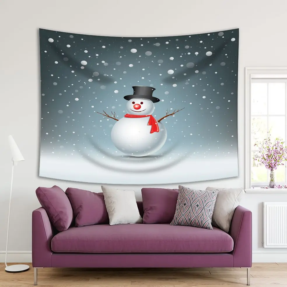 Tapestry Merry Christmas Snowman Snow Flakes on Gray Background Winter Night View Printed
Tapestry Merry Christmas Snowman Snow Flakes on Gray Background Winter Night View Printed