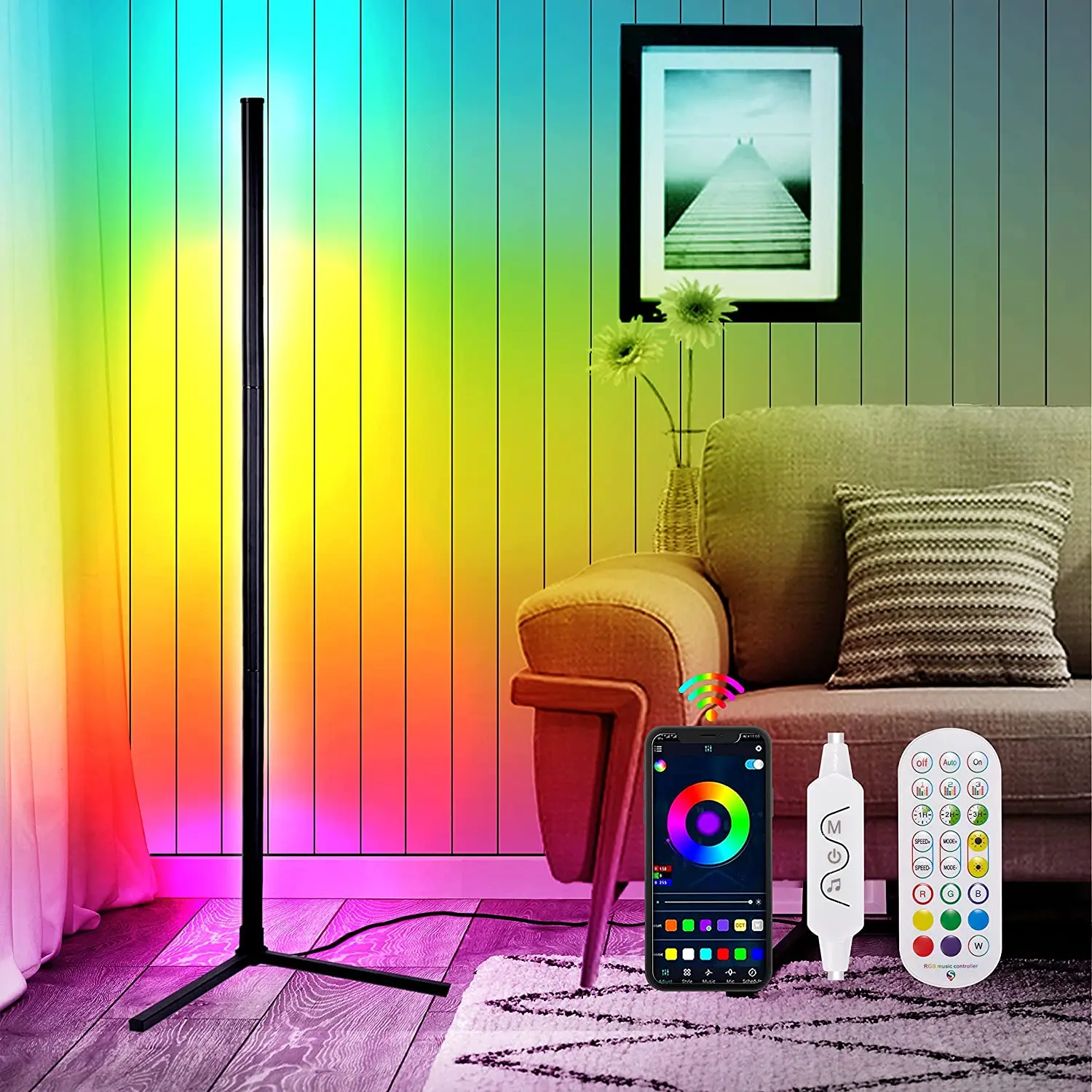 Светодиодный напольный RGB-светильник, лампа с Bluetooth, с дистанционным управлением, меняющая цвет, с приложением USB, для гостиной и спальни
Светодиодный напольный RGB-светильник, лампа с Bluetooth, с дистанционным управлением, меняющая цвет, с приложением USB, для гостиной и спальни