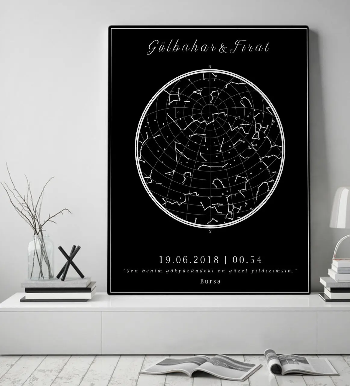 Personalized Dated Star Map Canvas Print (50x70 cm.) gift Home Decoration Special Design Home Office Business Place Quality
Personalized Dated Star Map Canvas Print (50x70 cm.) gift Home Decoration Special Design Home Office Business Place Quality