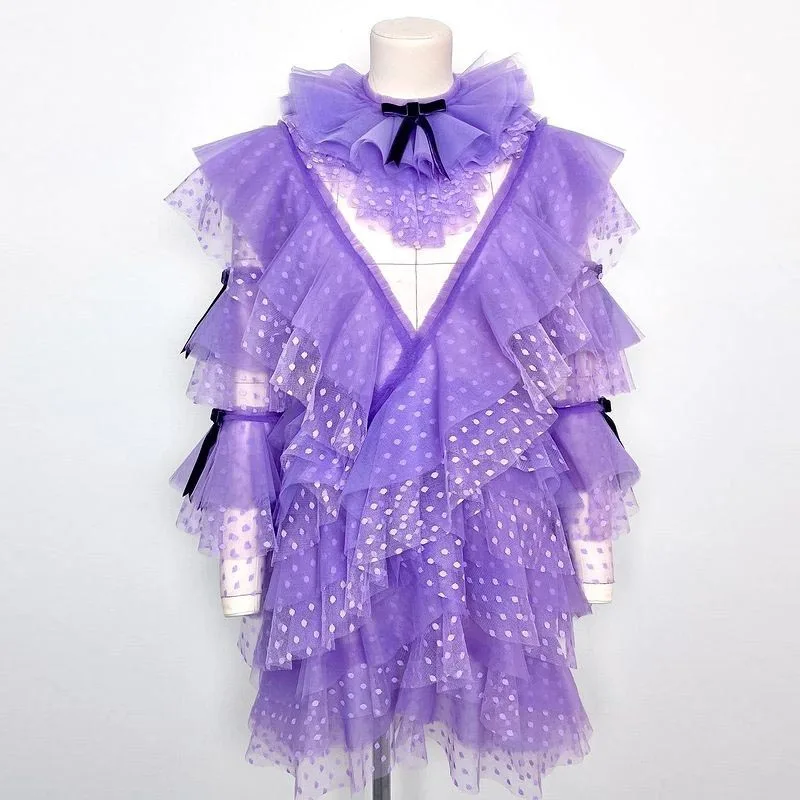 Purple V-neck Prom Dress Ruffles Tulle Dress Layered Puffy Party Dress Long Sleeve Women's Dress Plus Size Any Color Dress
Purple V-neck Prom Dress Ruffles Tulle Dress Layered Puffy Party Dress Long Sleeve Women's Dress Plus Size Any Color Dress