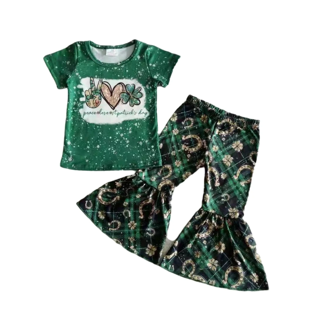 children clothes girl set spring child soft cotton kids clothing outfit green short sleeve top match bell bottom pant outfit
children clothes girl set spring child soft cotton kids clothing outfit green short sleeve top match bell bottom pant outfit