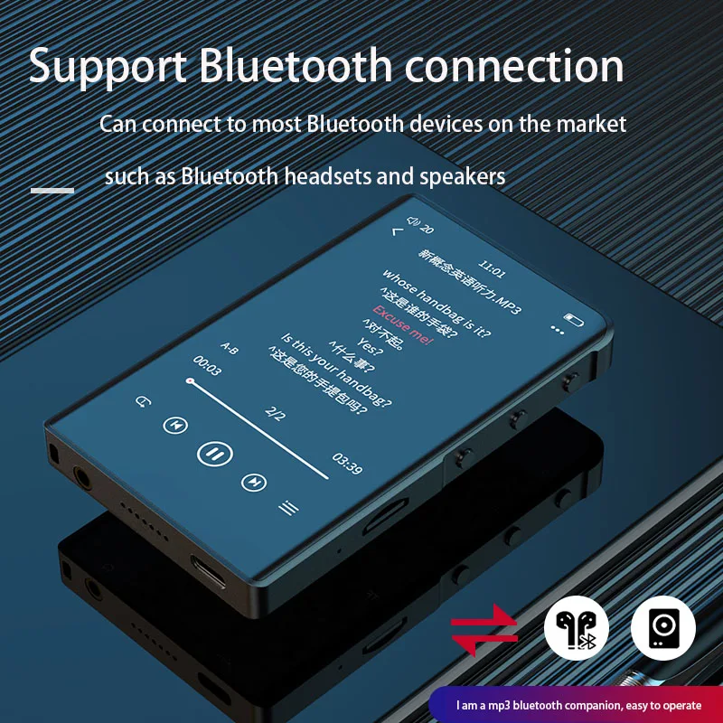 Новый MP4-плеер с Bluetooth 5 0 Hi-Fi полноразмерный сенсорный экран 4 дюйма поддержка