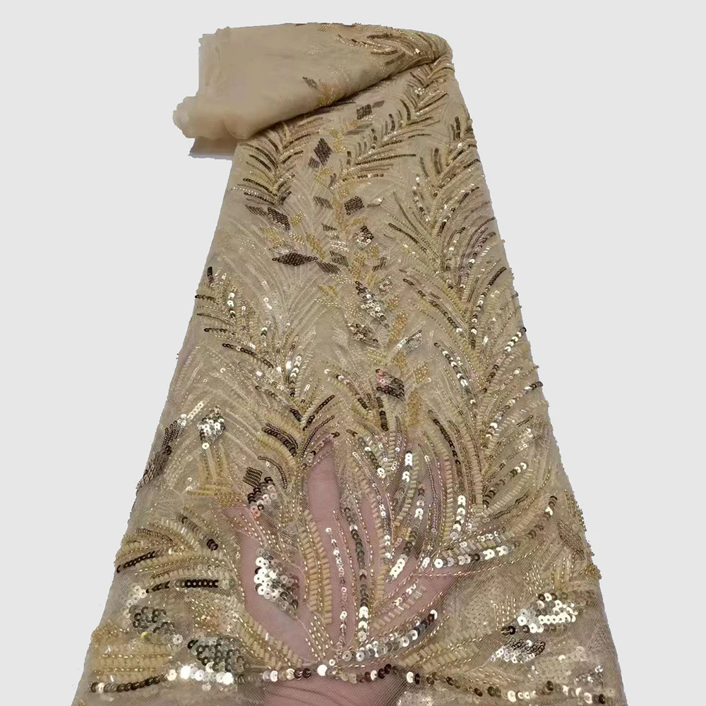 Sinya Shining Sequence African Heavy Handmade Beaded Lace Fabric Luxury French Mesh Wedding Lace Beads Sequins Embroidery Cloth
Sinya Shining Sequence African Heavy Handmade Beaded Lace Fabric Luxury French Mesh Wedding Lace Beads Sequins Embroidery Cloth