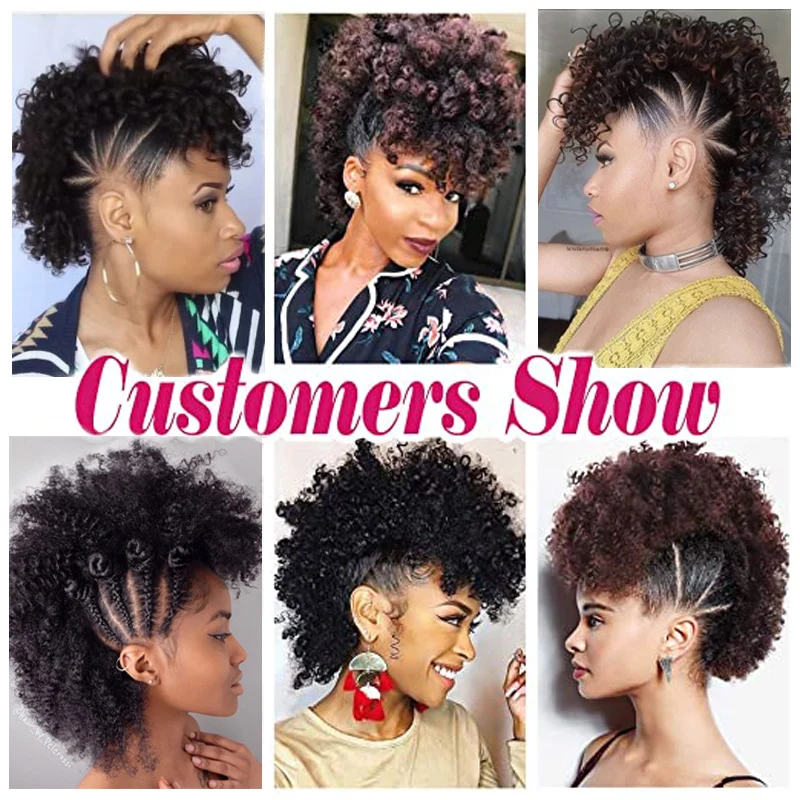 LISIHAIR Synthetic High Puff Afro Short Kinky Curly Middle-Part Wig Clips in Hair Extension African American Women Hairpiece
LISIHAIR Synthetic High Puff Afro Short Kinky Curly Middle-Part Wig Clips in Hair Extension African American Women Hairpiece