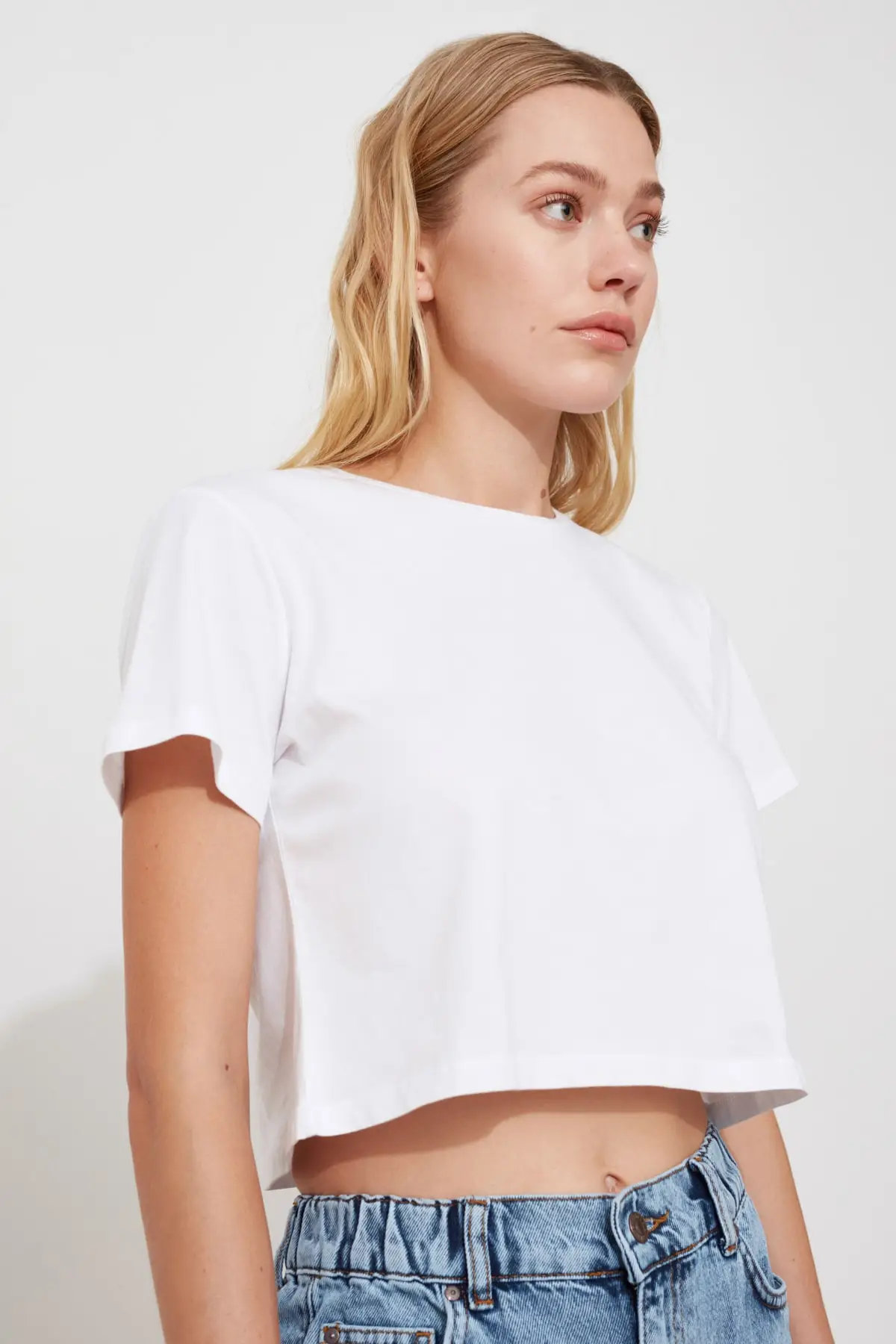 White 100% Cotton Crew Neck Crop Knitted T-Shirt zara woman 2020 bts anime kawaii rope mujer
White 100% Cotton Crew Neck Crop Knitted T-Shirt zara woman 2020 bts anime kawaii rope mujer