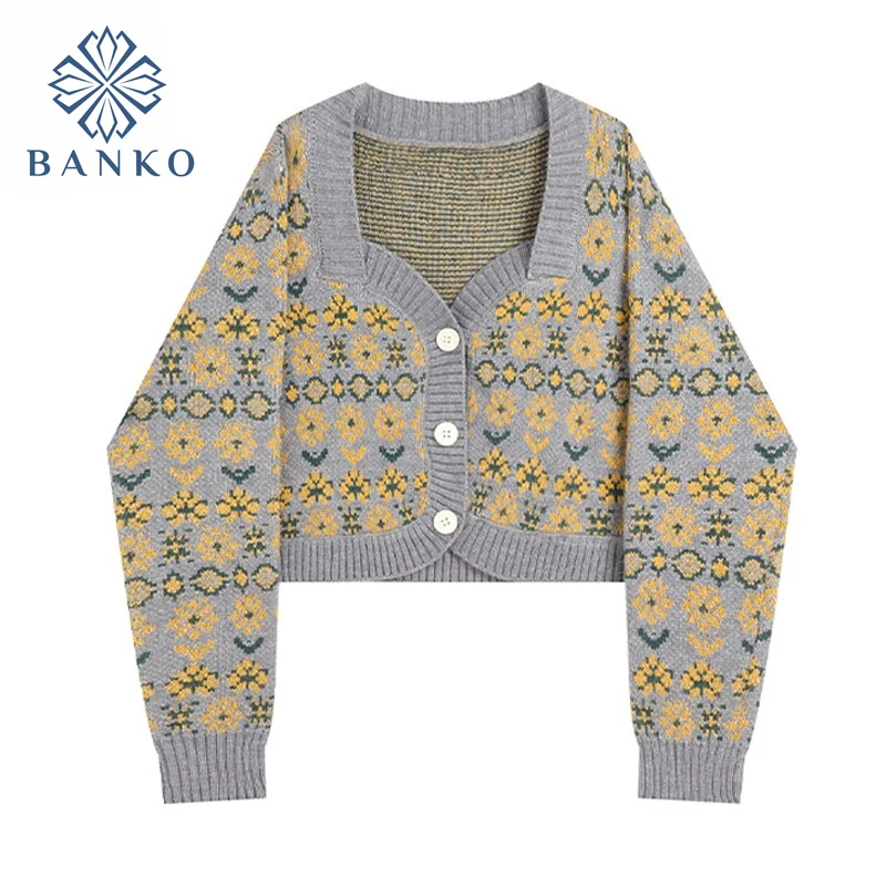 2021 Autumn Vintage Cardigan For Women Flower Print Knitted Sweater Lady Long Sleeve Square Collar Streetwear Fashion Casual Top
2021 Autumn Vintage Cardigan For Women Flower Print Knitted Sweater Lady Long Sleeve Square Collar Streetwear Fashion Casual Top