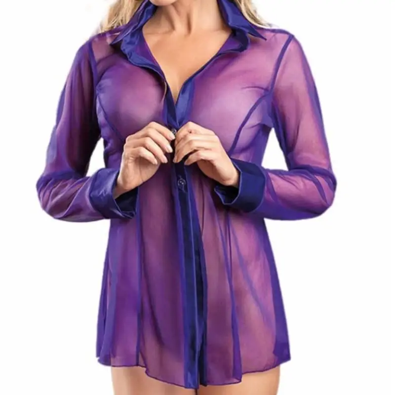 Women Button Lingerie Dress Transparent Clubwear Stripper Long Sleeve Blouse New
Women Button Lingerie Dress Transparent Clubwear Stripper Long Sleeve Blouse New