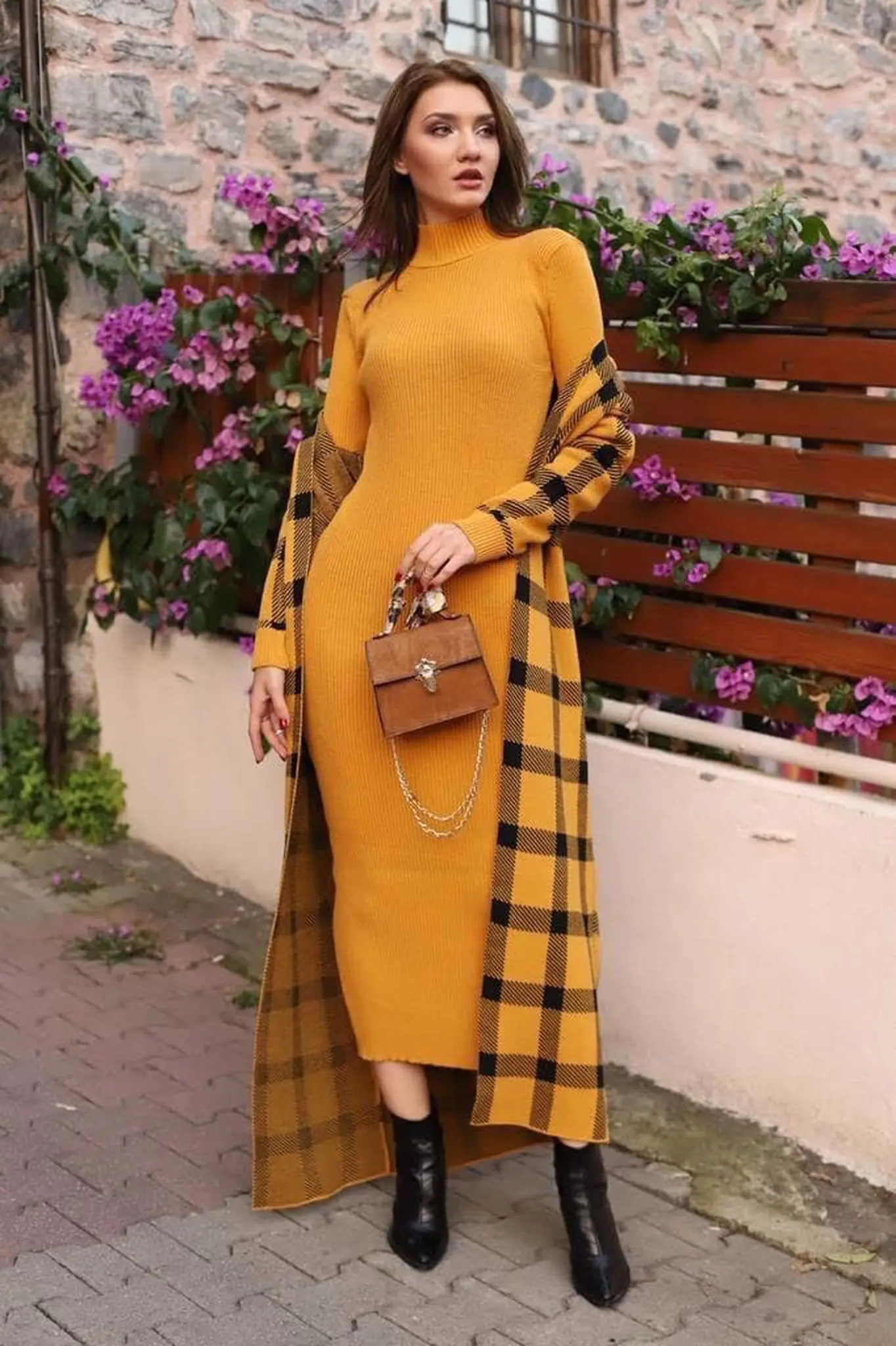 2 Pieces Square Pattern Turtleneck Womens Set, Maxi Dress and Cardigan Suit Islamic Fashion Muslim Clothing Turkey Dubai 2021
2 Pieces Square Pattern Turtleneck Womens Set, Maxi Dress and Cardigan Suit Islamic Fashion Muslim Clothing Turkey Dubai 2021
