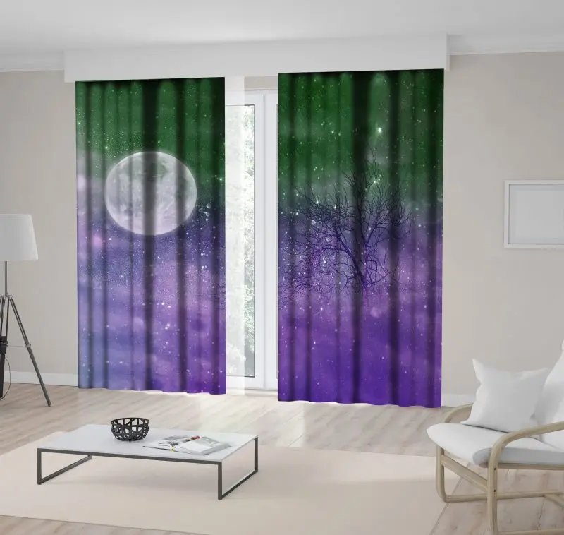 Curtain Tree with Bare Branches and Night Sky Full Moon Stars Surreal Fantasy Artwork Printed Blue purple White
Curtain Tree with Bare Branches and Night Sky Full Moon Stars Surreal Fantasy Artwork Printed Blue purple White