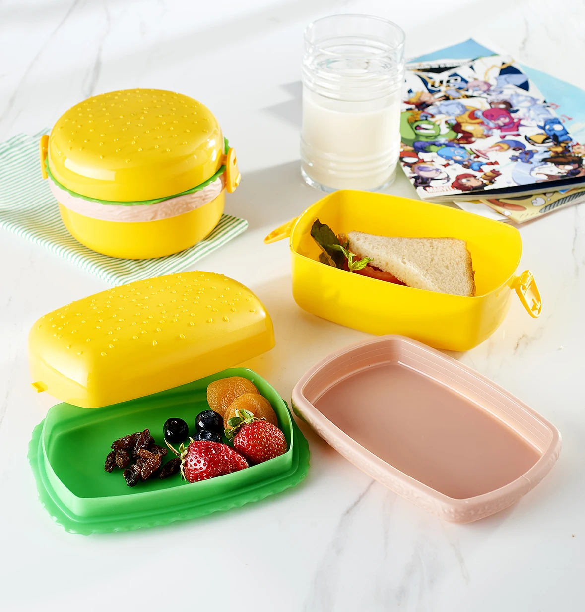 Hamburger Looking Lunch Box with Compartment Storage Container Multi-Compartment Plastic Storage School Feeding Box
Hamburger Looking Lunch Box with Compartment Storage Container Multi-Compartment Plastic Storage School Feeding Box