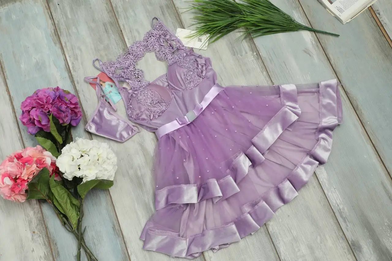 Women's Nightgown Velvet Lace Sexy Underwear Short Model Wearable At Home Comfortable Bed Wedding Dowry Gift Size Range sm ml
Women's Nightgown Velvet Lace Sexy Underwear Short Model Wearable At Home Comfortable Bed Wedding Dowry Gift Size Range sm ml