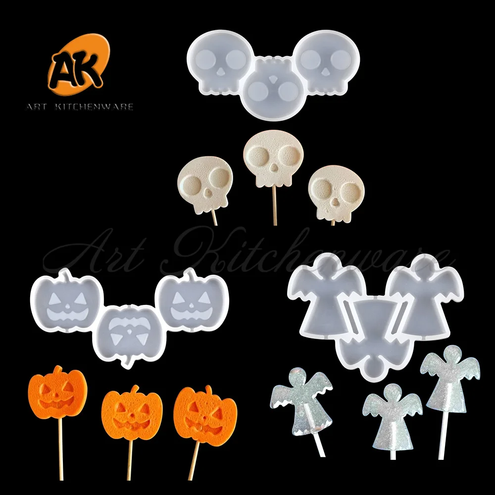 Pumkin, Ghost, Skull Silicone Lollipop Mould Halloween Epoxy Silicone Sugarcraft Mold Chocolate Mousse Molds Bakeware
Pumkin, Ghost, Skull Silicone Lollipop Mould Halloween Epoxy Silicone Sugarcraft Mold Chocolate Mousse Molds Bakeware
