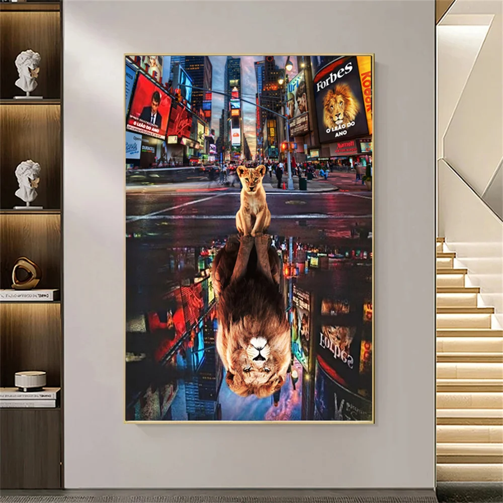 Reflection of Animals Canvas Painting Cat and Lion Modern Art Posters and Prints Wall Print Canvas Picture For Home Decor
Reflection of Animals Canvas Painting Cat and Lion Modern Art Posters and Prints Wall Print Canvas Picture For Home Decor