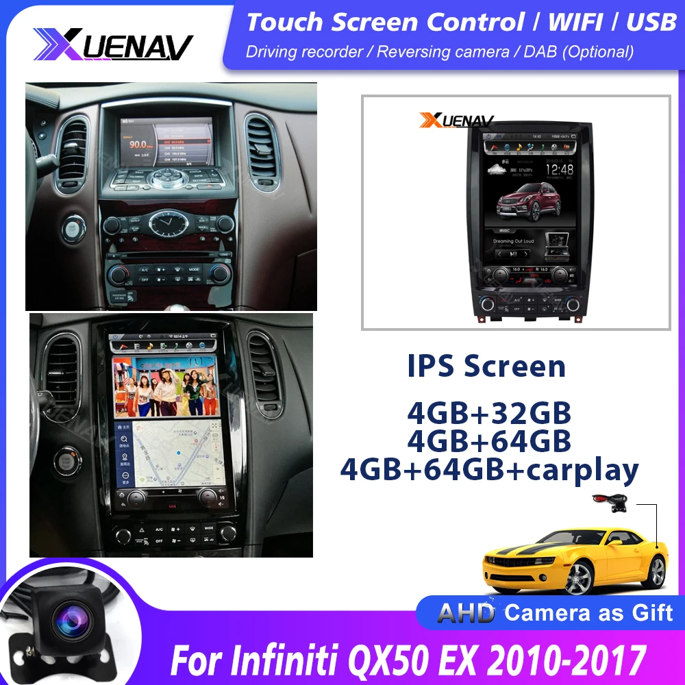 Автомобильная магнитола 2DIN, для Infiniti QX50 EX 2010-2017, стерео, GPS-навигация, автомобильный мультимедиа 12,1 дюйма
Автомобильная магнитола 2DIN, для Infiniti QX50 EX 2010-2017, стерео, GPS-навигация, автомобильный мультимедиа 12,1 дюйма