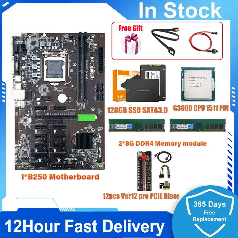 Набор материнской платы для майнинга ETH B250 с поддержкой 12 GPU LGA1151 с G3900 ЦП PCI-E слот 8 Гб 2133 МГц DDR4 память Ver12 Pro PCIE Riser
Набор материнской платы для майнинга ETH B250 с поддержкой 12 GPU LGA1151 с G3900 ЦП PCI-E слот 8 Гб 2133 МГц DDR4 память Ver12 Pro PCIE Riser