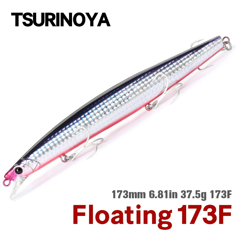 

TSURINOYA Ultra-long Casting Floating Minnow STINGER 173F 173mm 6.81in 37.5g Saltwater Fishing Lure Artificial Large Hard Baits