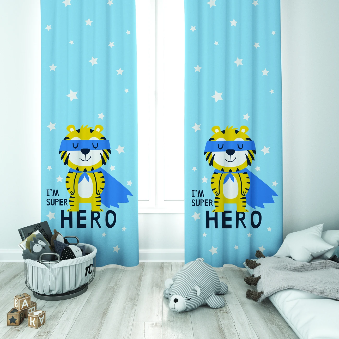 Curtains Children 3D Printed Decorative Items Home Childrens Room Light Blue Hero Tiger Model 236
Curtains Children 3D Printed Decorative Items Home Childrens Room Light Blue Hero Tiger Model 236