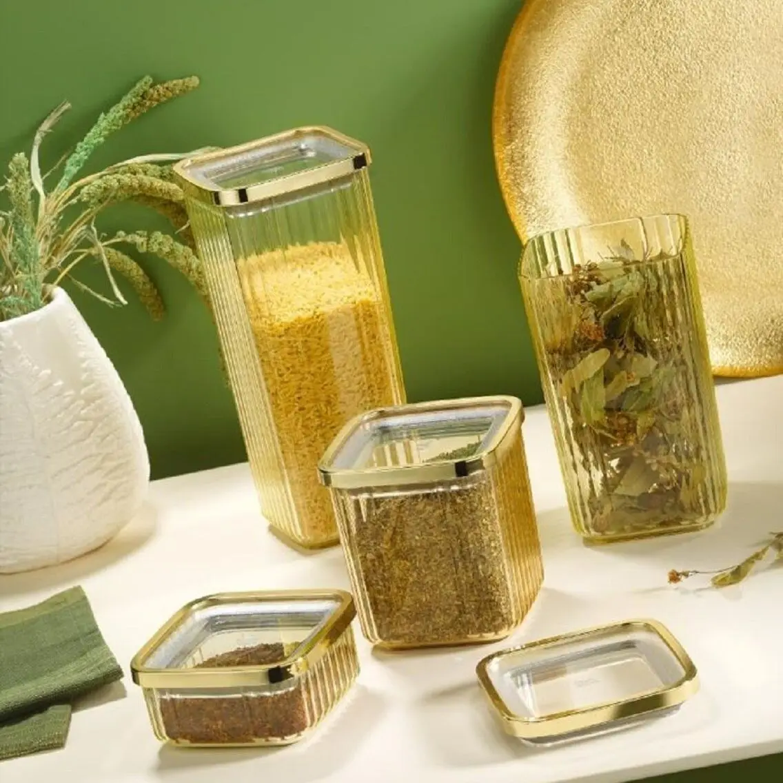 BRACELET Gold Silver Copper Lid Corrugated Body Storage Container Food Box Jar Kitchen Organizer Silicone Vacuum Cover Airtight
BRACELET Gold Silver Copper Lid Corrugated Body Storage Container Food Box Jar Kitchen Organizer Silicone Vacuum Cover Airtight