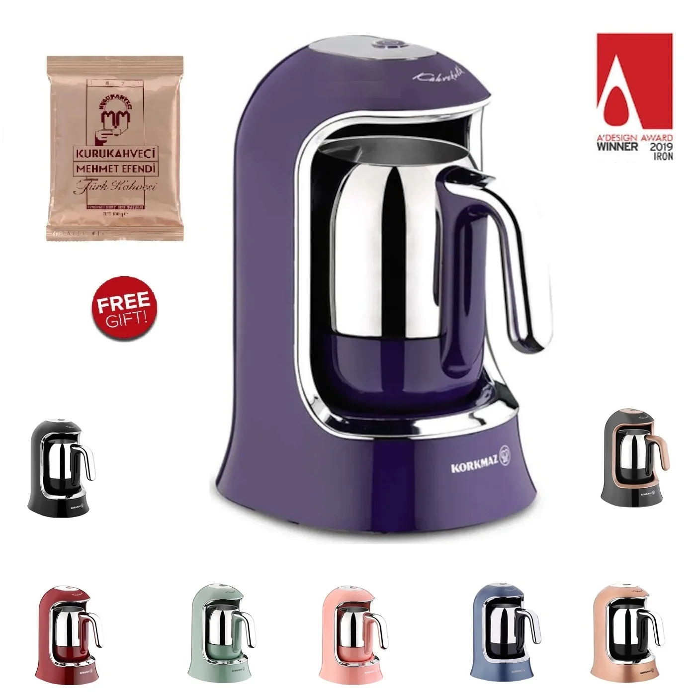 KORKMAZ A860 Turkish Coffee Machine Stainless Steel Coffee Pot 4 Cups Capacity Electric CoffeeMaker Automatic Shut-Cff System
KORKMAZ A860 Turkish Coffee Machine Stainless Steel Coffee Pot 4 Cups Capacity Electric CoffeeMaker Automatic Shut-Cff System