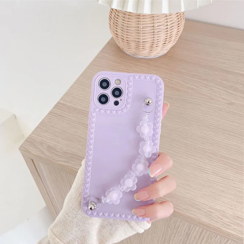 Korean style purple flower chain for iPhone 12 mini 11 Max xs 7 8 Case, Soft Cartoon Cute Mobile Phone Fashion Design Girls Boys
Korean style purple flower chain for iPhone 12 mini 11 Max xs 7 8 Case, Soft Cartoon Cute Mobile Phone Fashion Design Girls Boys