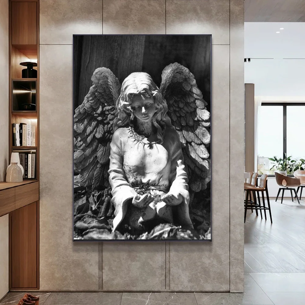 Black And White Angel Girl Statue Canvas Painting Angel Wings Sculpture Poster and Print for Living Room Wall Art Home Decor
Black And White Angel Girl Statue Canvas Painting Angel Wings Sculpture Poster and Print for Living Room Wall Art Home Decor