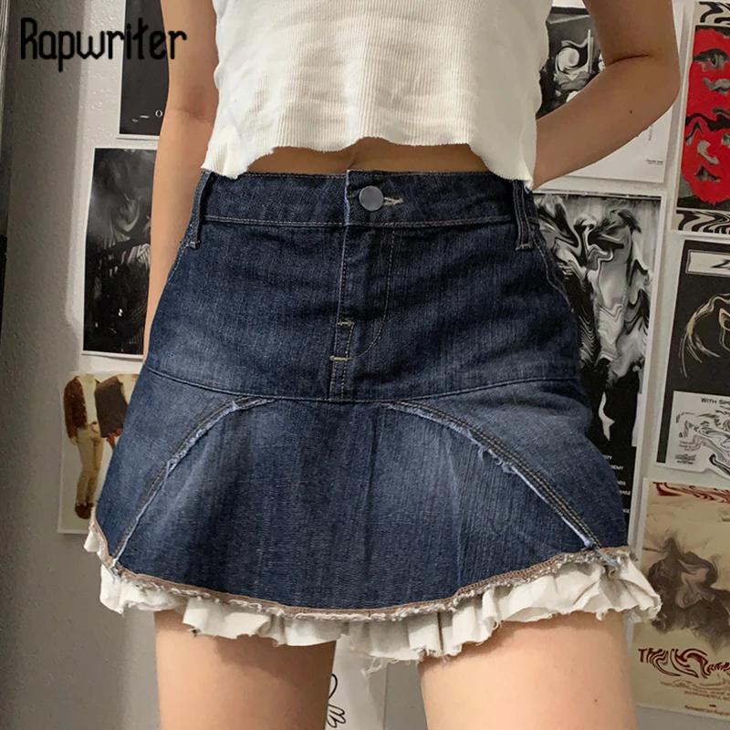 Rapwriter y2k Panelled Mini Skirt Sweet Girl Padded Frill Denim Skirt Preppy Mid Waist Pleated Skirt 2022 Fashion Streetwear Hot
Rapwriter y2k Panelled Mini Skirt Sweet Girl Padded Frill Denim Skirt Preppy Mid Waist Pleated Skirt 2022 Fashion Streetwear Hot
