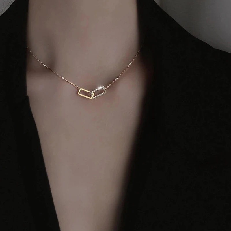 Simple Square Geometric Cubic Zircon Necklace Gold Color Clavicle Chain Charm Necklace for Women Jewelry Gifts
Simple Square Geometric Cubic Zircon Necklace Gold Color Clavicle Chain Charm Necklace for Women Jewelry Gifts