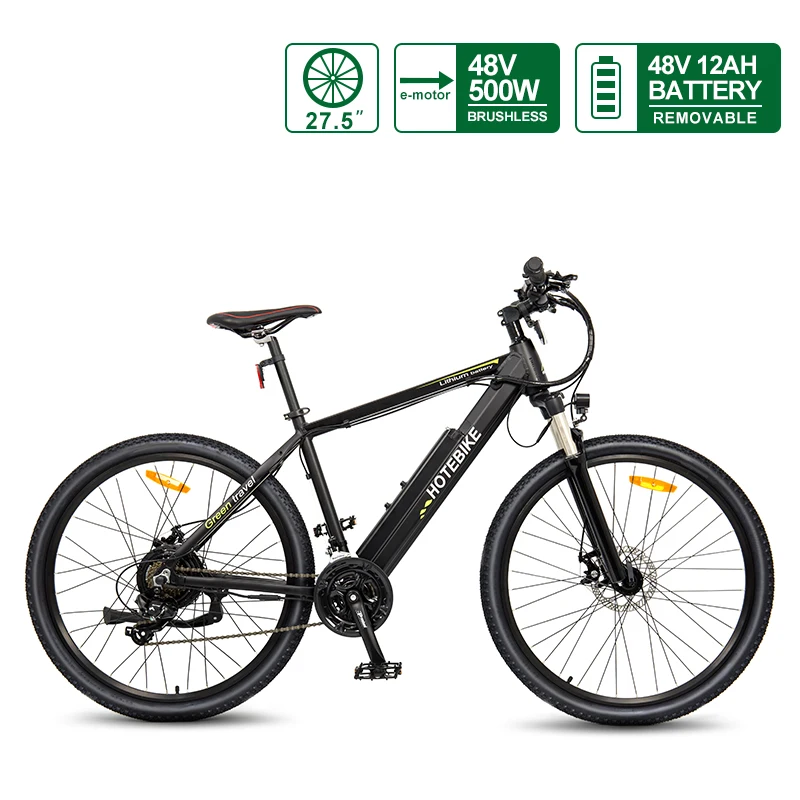 HOTEBIKE 27.5 inch Electric Mountain Bike 48V 500W High Power Electric Bike with 12AH Battery (A6AH26)
HOTEBIKE 27.5 inch Electric Mountain Bike 48V 500W High Power Electric Bike with 12AH Battery (A6AH26)