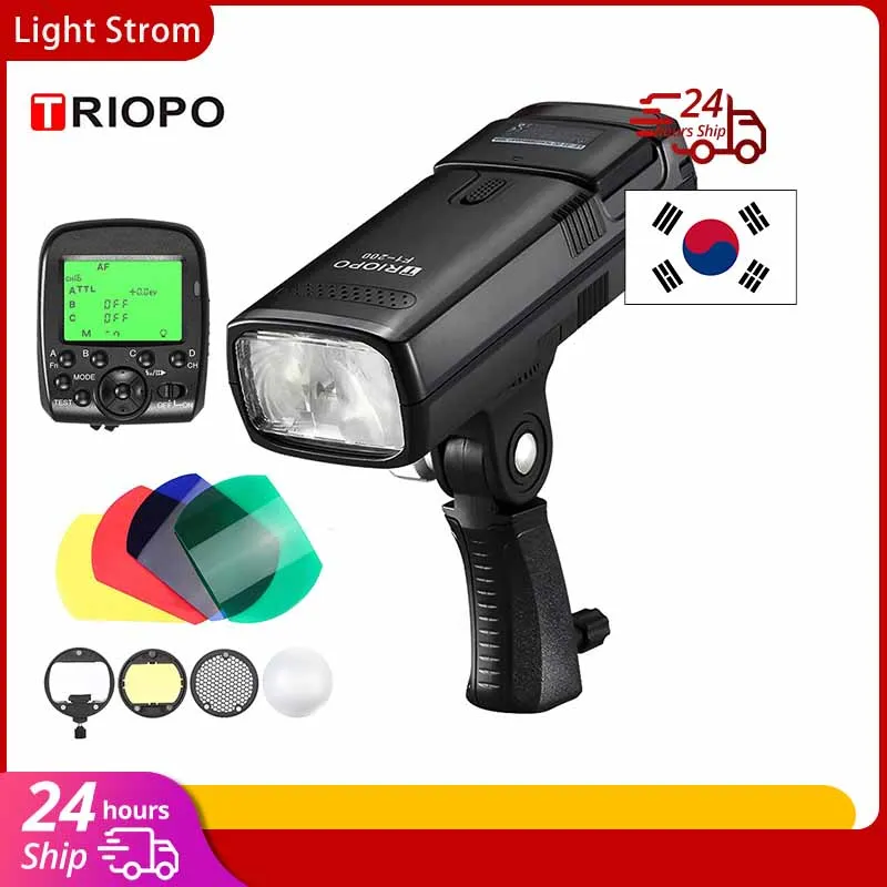 Беспроводная вспышка TRIOPO F1-200 2 4G TTL светильник для G1 Trigger 200Ws с батареей камеры Canon