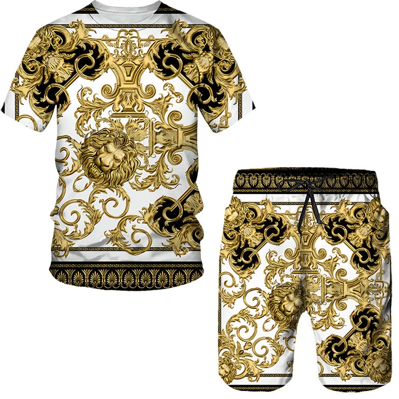 New Baroque T shirts For Men/Women Summer Oversized T-Shirt/Shorts 3d Lion Head Crown Print O Neck Short Sleeve Top Male's Suit
New Baroque T shirts For Men/Women Summer Oversized T-Shirt/Shorts 3d Lion Head Crown Print O Neck Short Sleeve Top Male's Suit