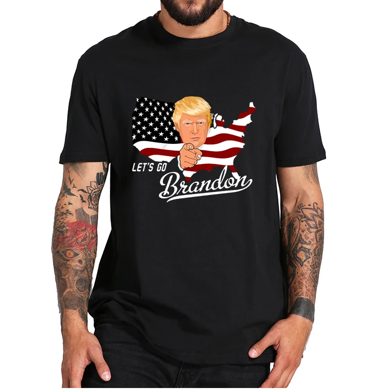 

Let's Go Brandon T-Shirt USA Flag JB Chant Funny Vintage Tee Anti Joe-Biden Essential Camiseta Tops EU Size For Men Women