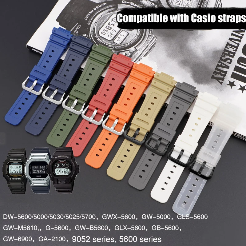 

Ремешок из полимерной смолы для часов Casio G-shock DW-6900/GW-M5610/DW-5600E, разноцветный спортивный водонепроницаемый ремешок из ТПУ, аксессуары для моди...