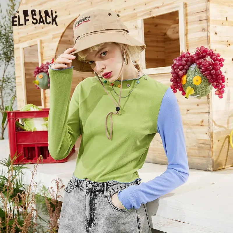 ELFSACK Solid Pure Chic Button Casual Knit Women Pullover Knitwear Top,2022 Spring Vintage Korean Daily Sweaters 
ELFSACK Solid Pure Chic Button Casual Knit Women Pullover Knitwear Top,2022 Spring Vintage Korean Daily Sweaters