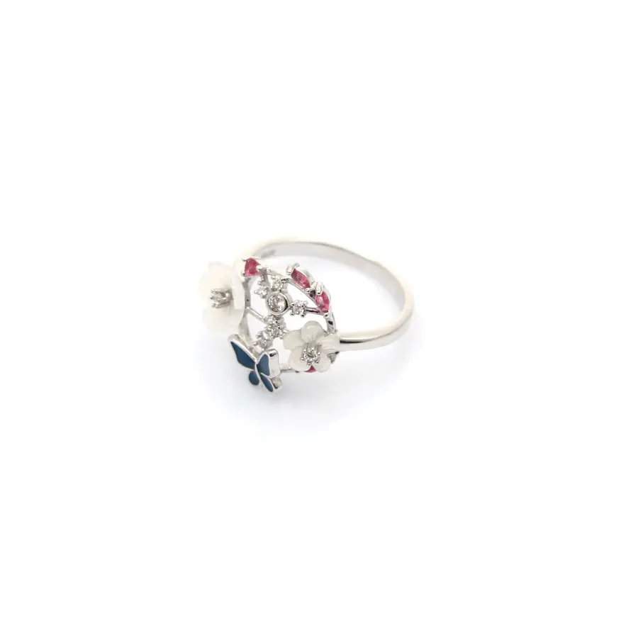 Gorgeous Butterfly and Flower Ring With A Touch Of Colorful Gemstones Emerald, mother of Pearl and Zircon 925 Sterling Silver
Gorgeous Butterfly and Flower Ring With A Touch Of Colorful Gemstones Emerald, mother of Pearl and Zircon 925 Sterling Silver