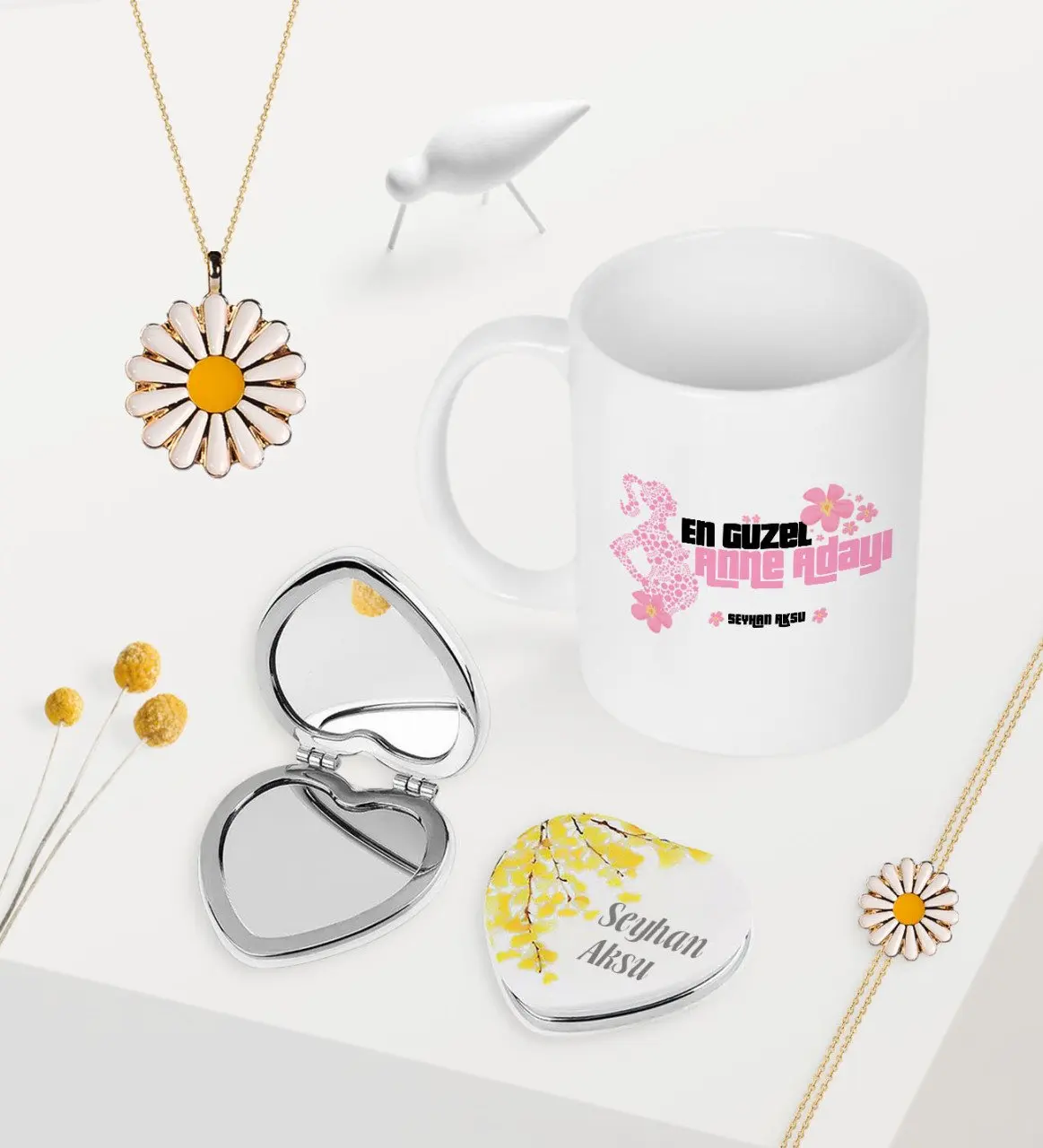 Personalized Custom Best Nice Expectant Mother Mug Heart Mirror Daisy Necklace Bracelet Set-3
Personalized Custom Best Nice Expectant Mother Mug Heart Mirror Daisy Necklace Bracelet Set-3
