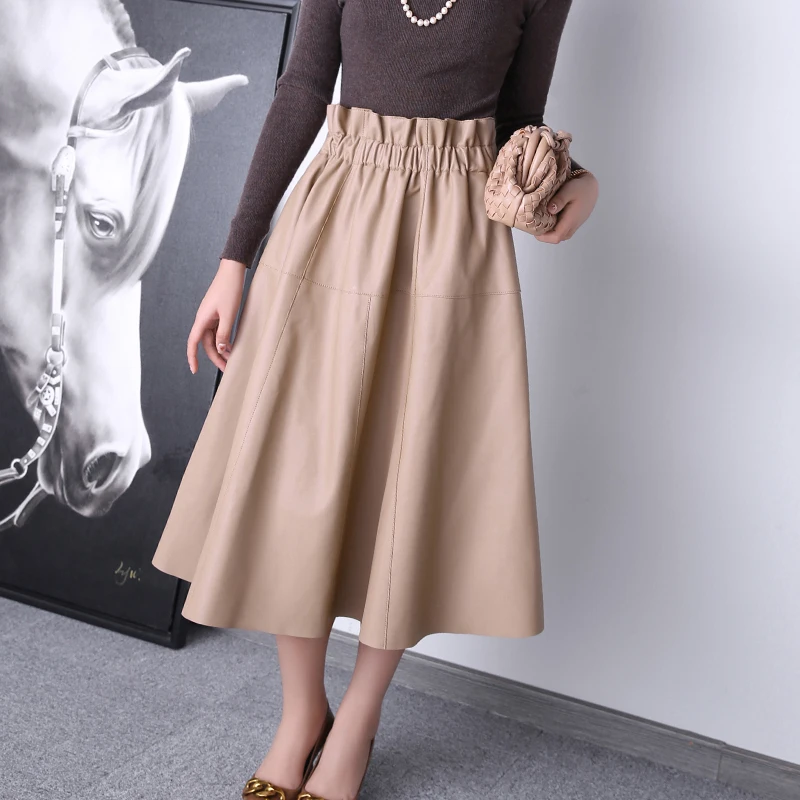 New Fashion Women's Pleated Skirt Elastic Waist Genuine Sheepskin Leather Luxury New Trend Women A-Line Skirt Streetwear TF3959
New Fashion Women's Pleated Skirt Elastic Waist Genuine Sheepskin Leather Luxury New Trend Women A-Line Skirt Streetwear TF3959