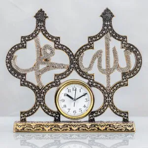 Золотые мусульманские настольные часы Аллах и Мохаммед