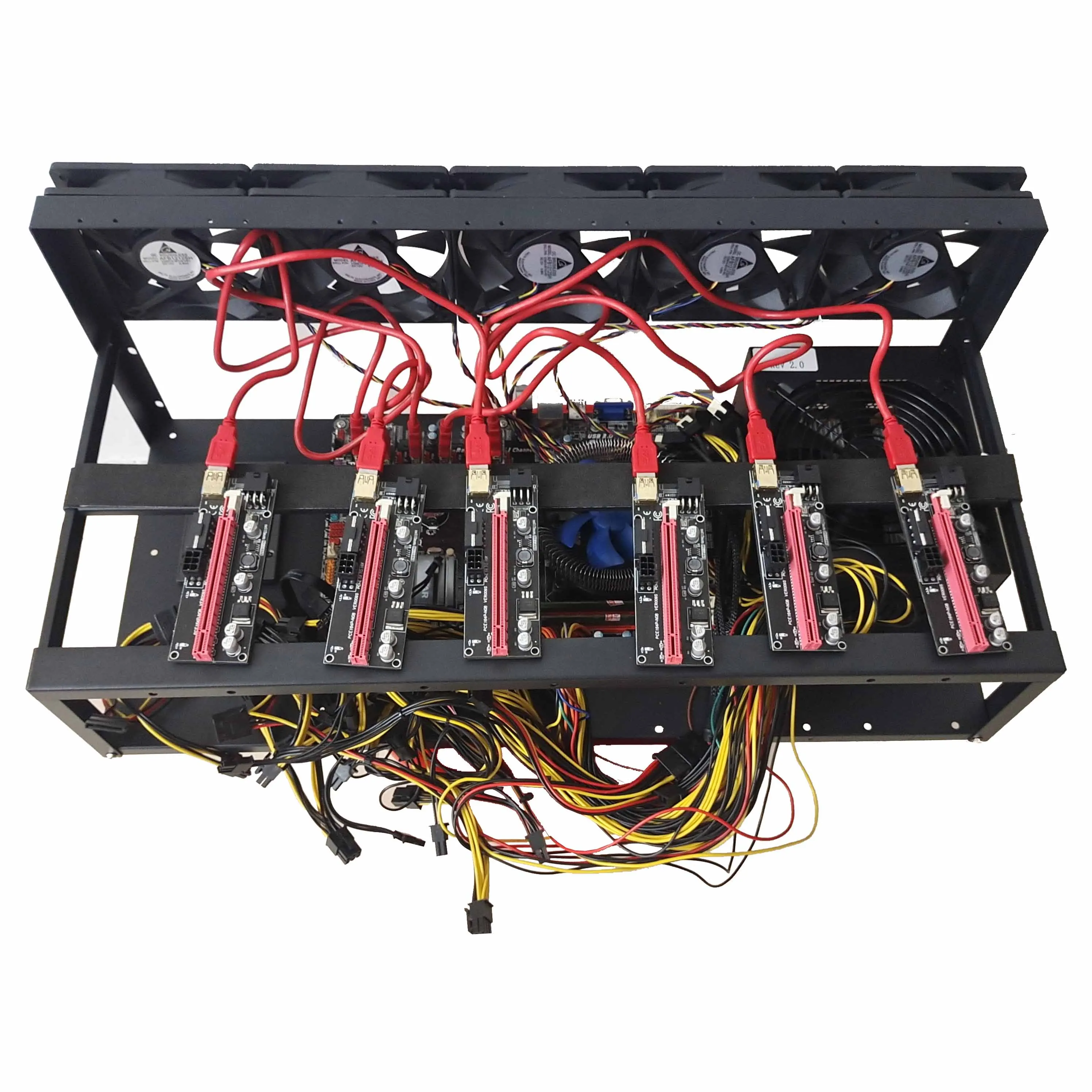 6 GPU открытая рамка для майнинга комплект Рига графический процессор стойка