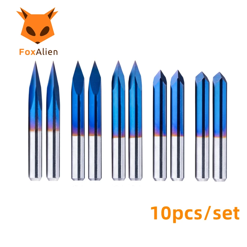V-bits End Mill Coated Solid Carbide, 10pcs 20/30/45/60/90 Degree Milling Cutter for Acrylic Wood Aluminum Lettering Sign Making
V-bits End Mill Coated Solid Carbide, 10pcs 20/30/45/60/90 Degree Milling Cutter for Acrylic Wood Aluminum Lettering Sign Making