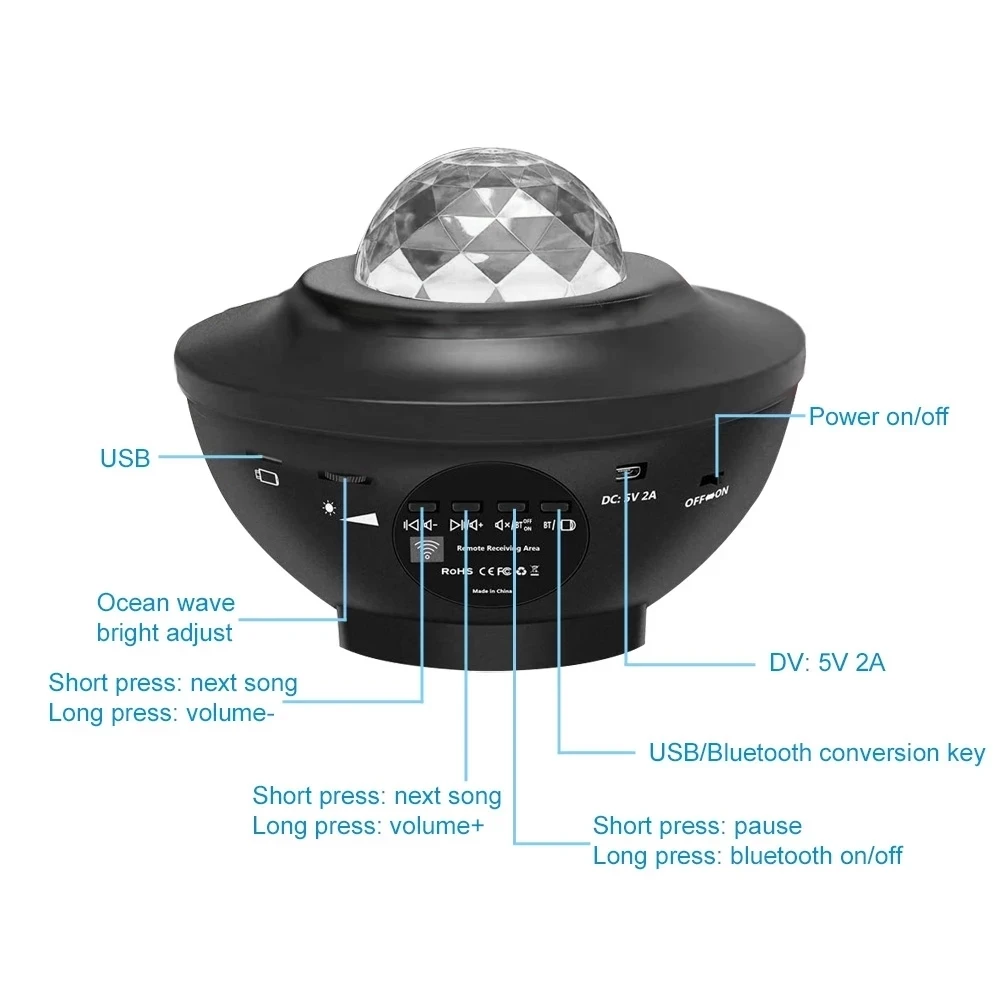 LED Galaxy Projector Night Light Star Starry Night Lamp Ocean Wave Projector With Bluetooth Music Speaker Remote Control Lamp
LED Galaxy Projector Night Light Star Starry Night Lamp Ocean Wave Projector With Bluetooth Music Speaker Remote Control Lamp
