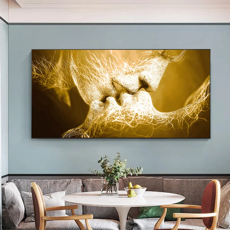 Gold Couple Love Kiss Minimalist Canvas Painting Abstract Print Poster Pictures for Living Bedroom Room Wall Art Home Decor
Gold Couple Love Kiss Minimalist Canvas Painting Abstract Print Poster Pictures for Living Bedroom Room Wall Art Home Decor