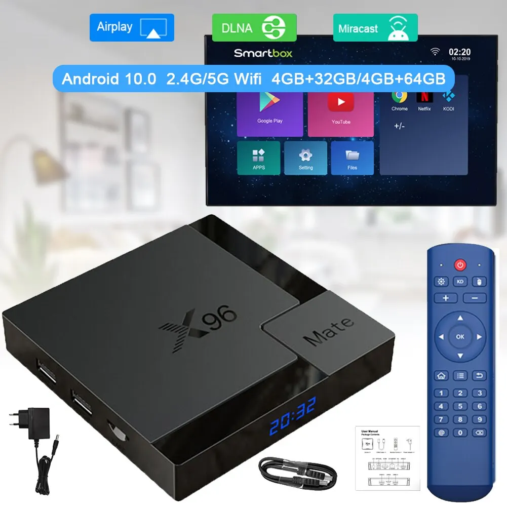 Приставка Смарт-ТВ X96 Mate, Android 10,0, 32 ГБ, четырехъядерный Allwinner H616 5G hz, Wi-Fi, умный медиаплеер с дистанционным управлением
Приставка Смарт-ТВ X96 Mate, Android 10,0, 32 ГБ, четырехъядерный Allwinner H616 5G hz, Wi-Fi, умный медиаплеер с дистанционным управлением